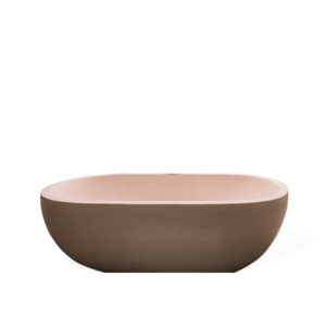cream ceramic oval bathtub